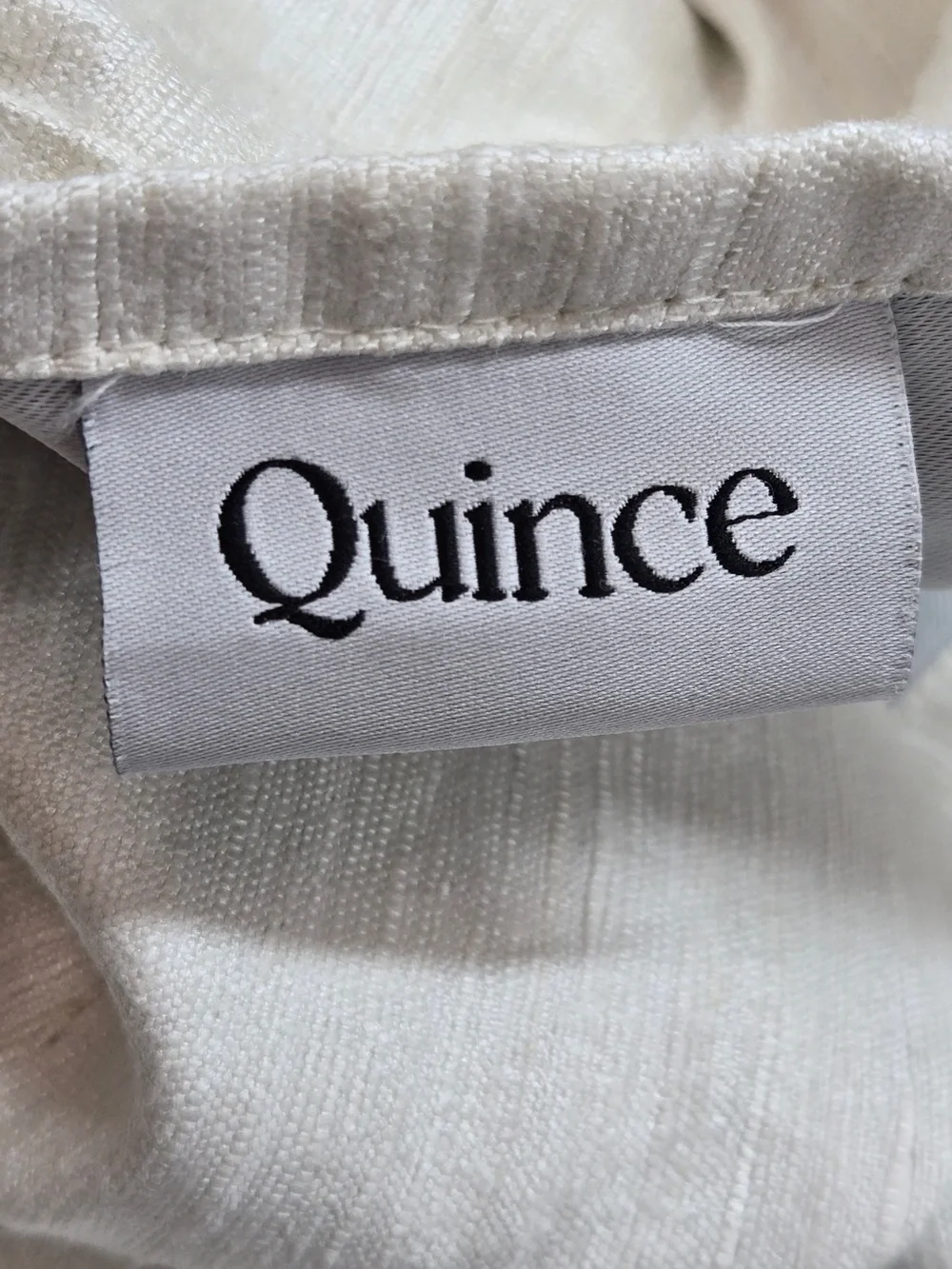 QUINCE Set Of 2 48x96 Raw Silk Blackout Curtains Ivory 9026